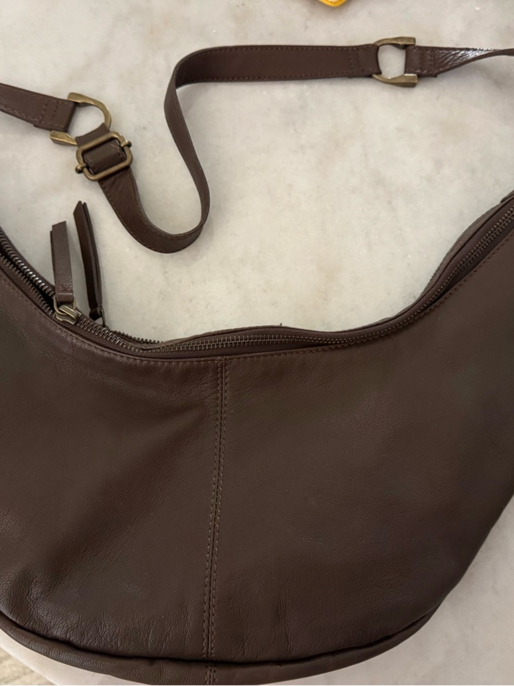 Free People Idle Hands Sling bag,Leather Crossbody Espresso Brown Adjustable New - Picture 11 of 15